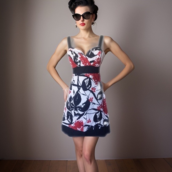 Speechless Rockabilly Vintage Cotton Floral Print Summer Dress - Picture 9 of 14